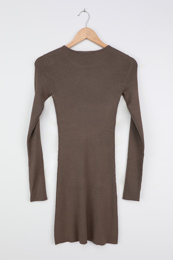 Casual Comfort Olive Green Ribbed Bodycon Sweater Dress Casual Comfort Olive Green Ribbed Bodycon Sweater Dress