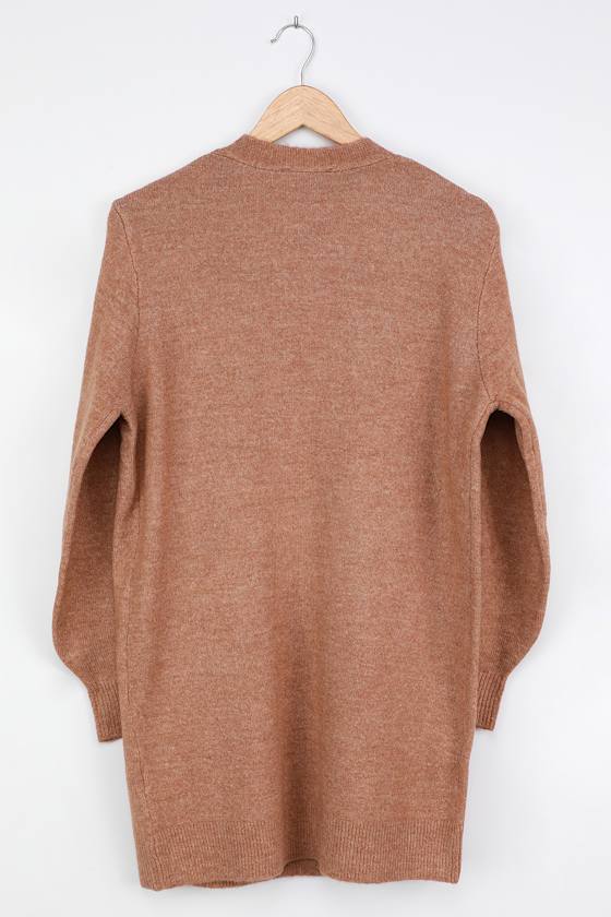 Tan Knit Cardigan Long Cardigan Open Front Cardigan Sweater Lulus