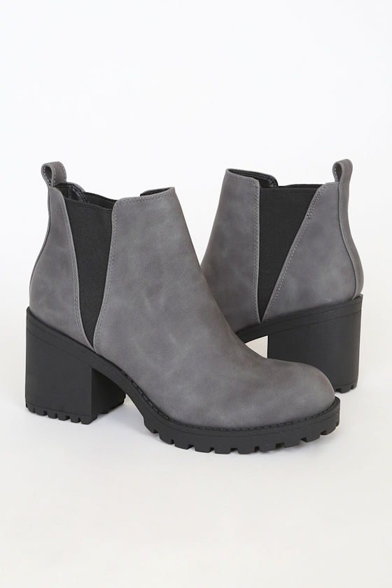 Lisbon Ash Grey High Heel Ankle Booties 2