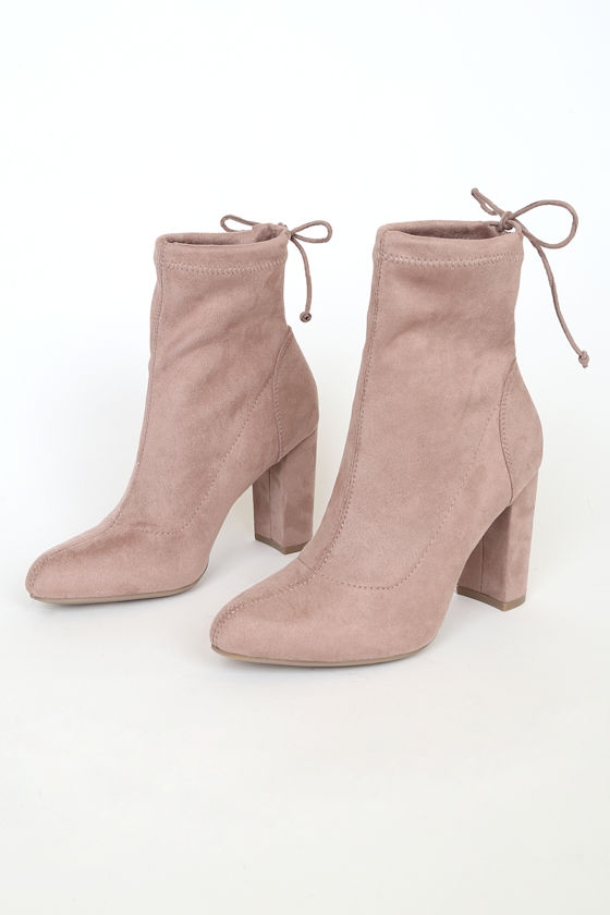 dusty rose ankle boots
