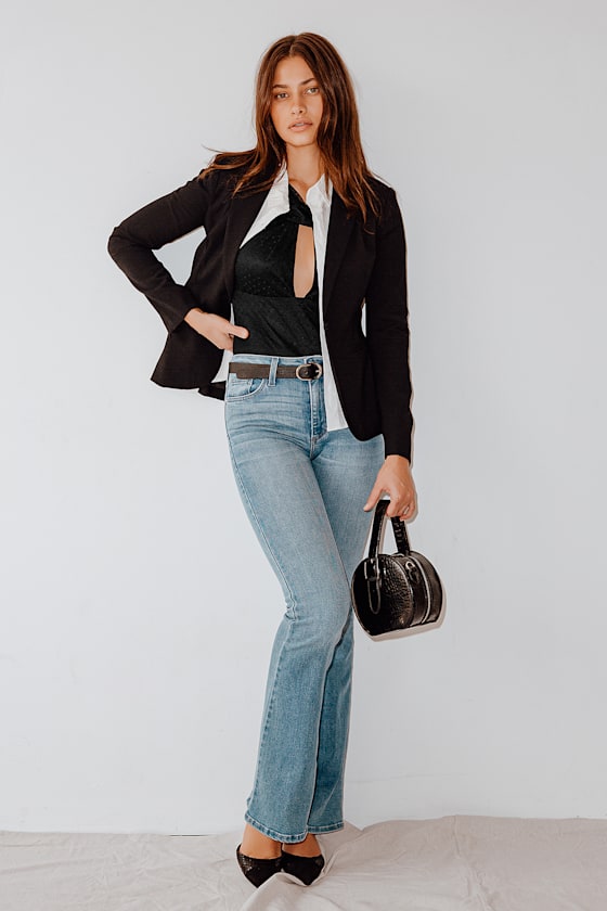 BLACK DOT MESH BODYSUIT