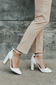 Laura Off White Ankle Strap Heels