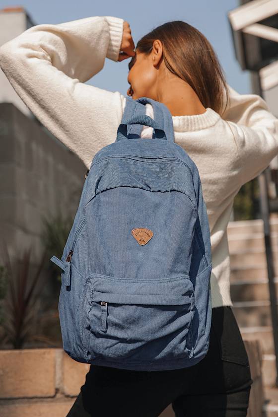 Billabong Schools Out Light Blue Backpack Corduroy Backpack Lulus