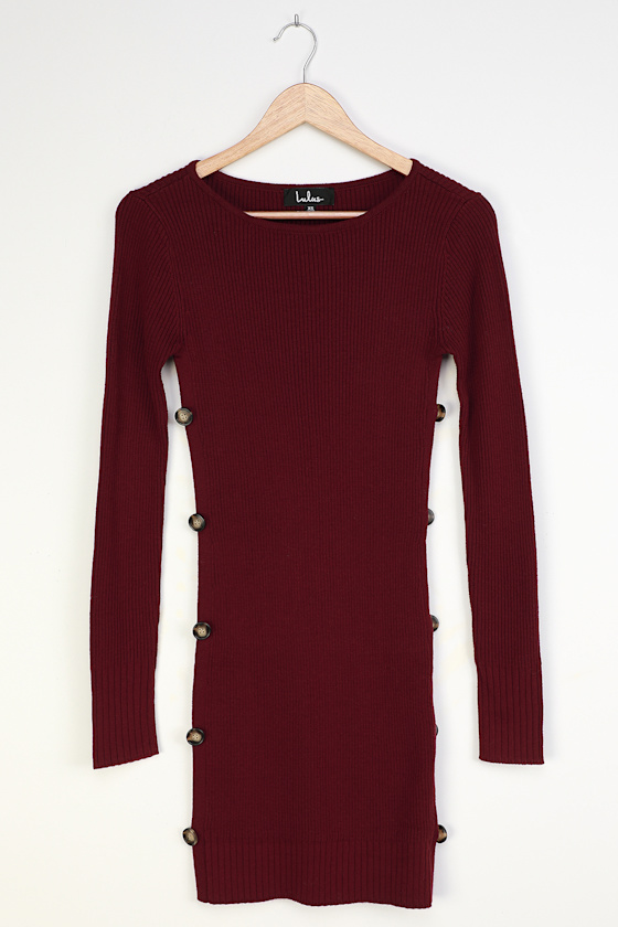 sweater dress with buttons on the side