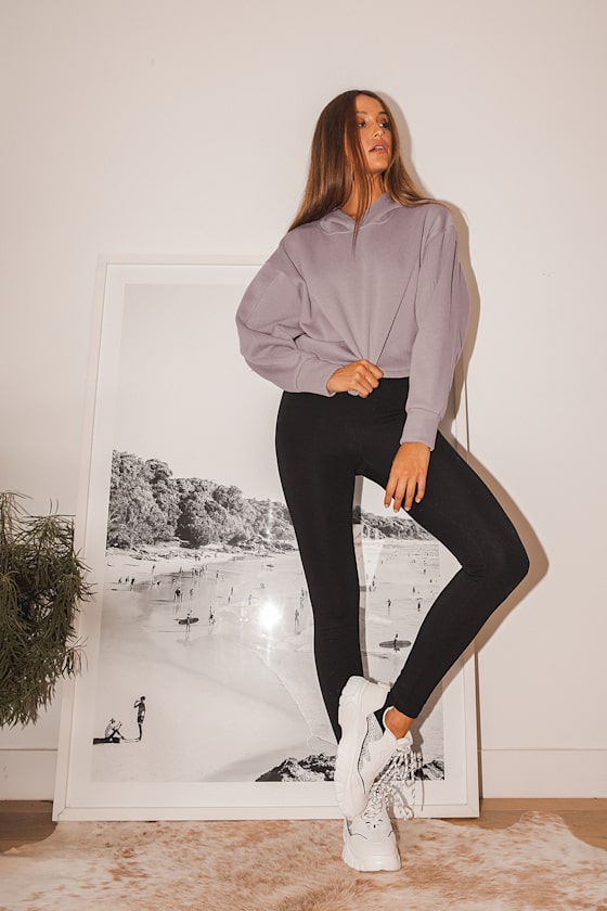 Beyond Comfy Lavender Cropped Hoodie 7