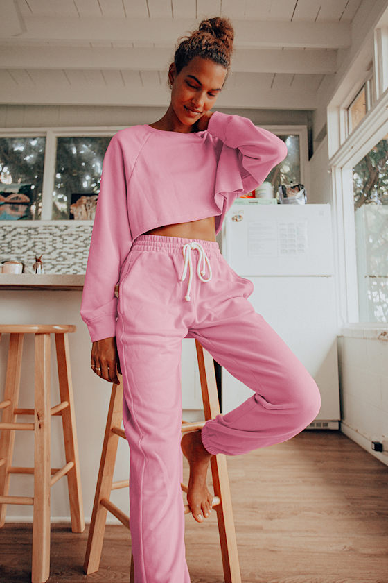 Prince Rose Pink Drawstring Joggers 6