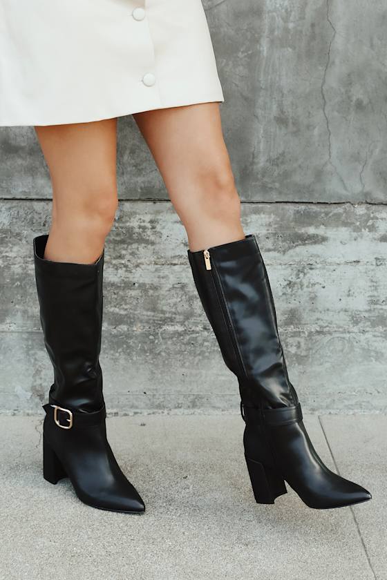 pointed toe knee high boots