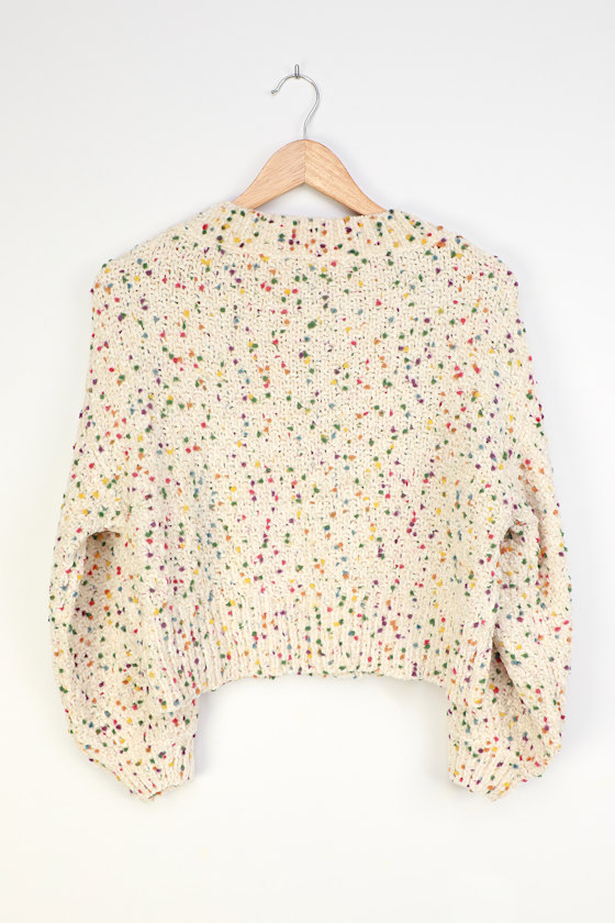 Sweetest Treat Cream Multi Confetti Chenille Knit Sweater Sweetest Treat Cream Multi Confetti Chenille Knit Sweater