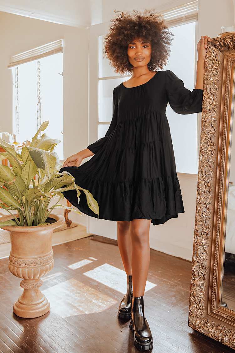 Black Babydoll Dress Outfit vlr.eng.br