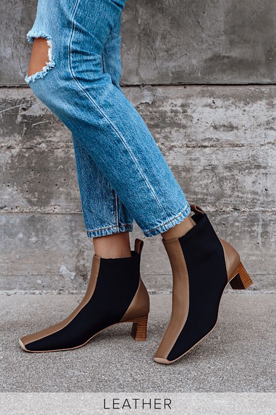 Gwennie Fudge Brown Leather Ankle Booties 1
