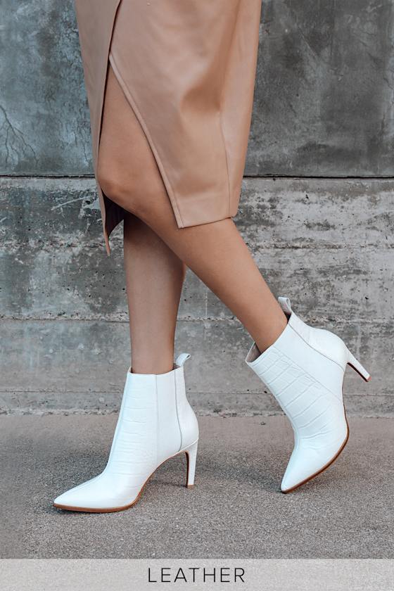 white and gold booties