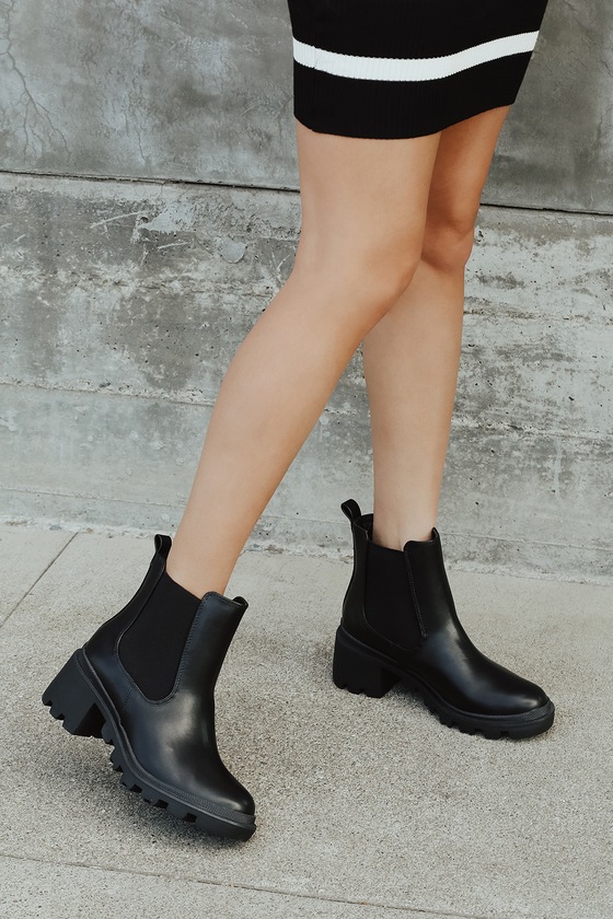 trendy black ankle boots