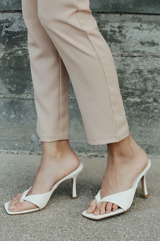 Billini Salene Bone - Ivory High Heel Sandals - Thong Sandals - Lulus