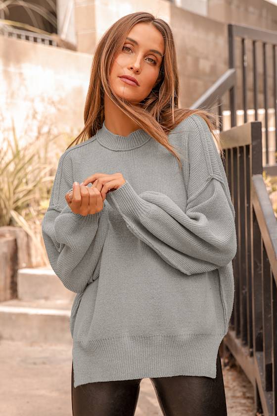 Light grey oversized sweater online