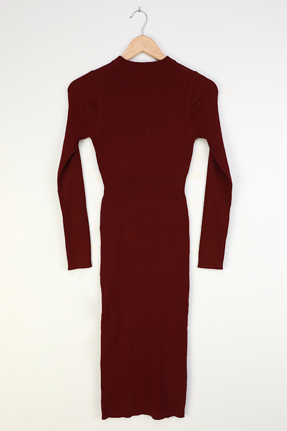 maroon dress with sleeves