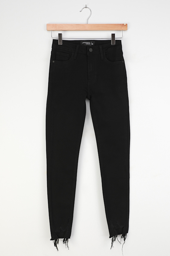 just black high rise skinny jeans