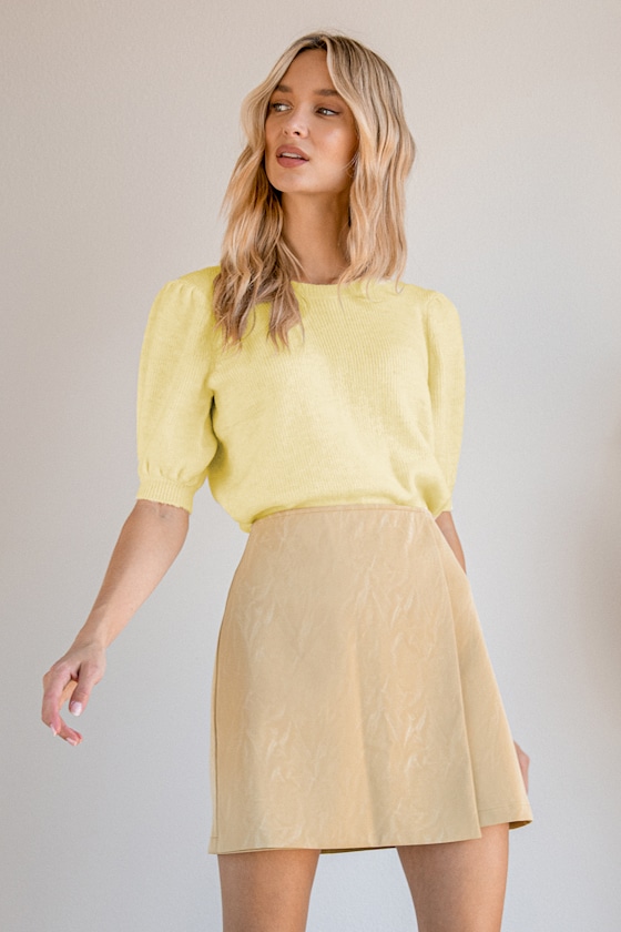 Le Fille Light Yellow Puff Sleeve Sweater 7