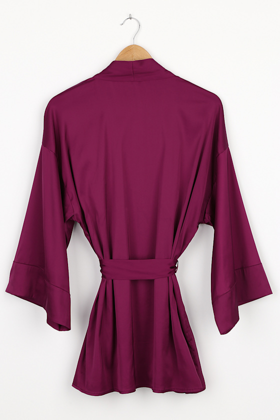 plum silk robe
