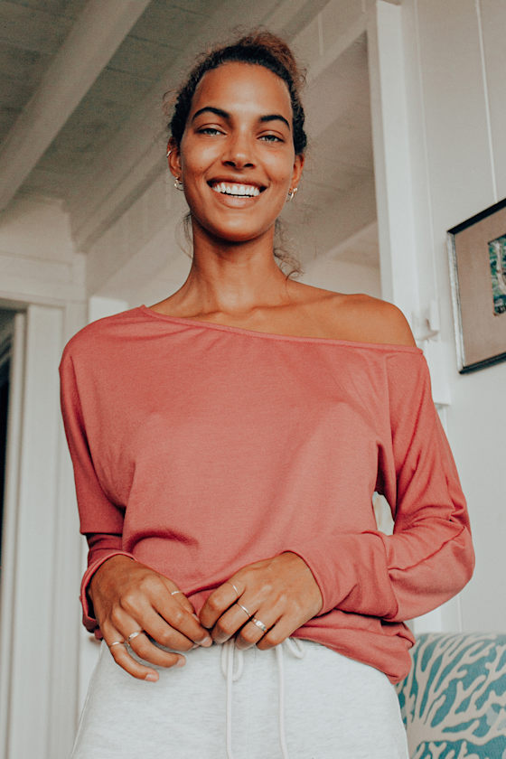 Pink one sales shoulder sweater