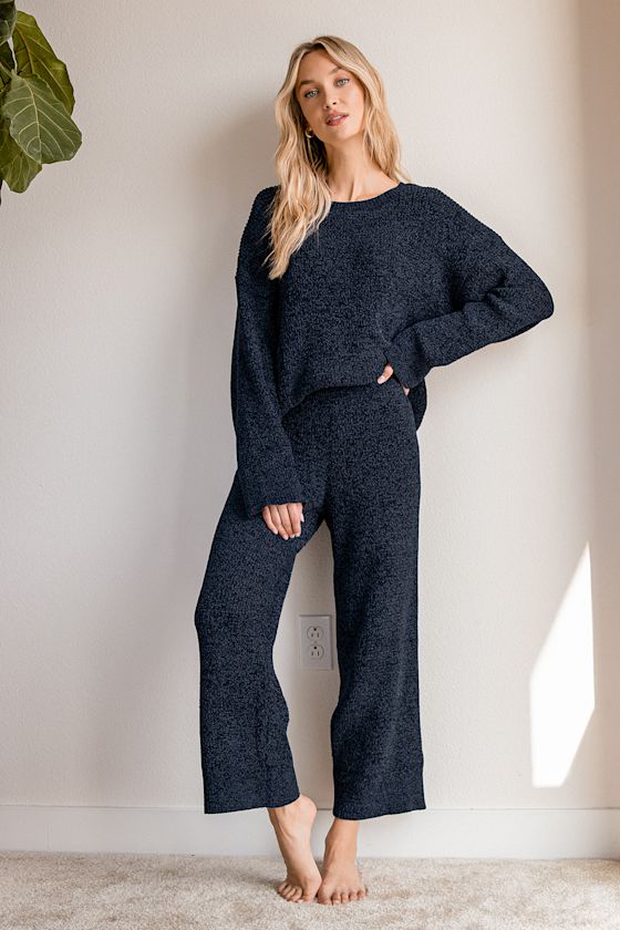 Comfy Cutie Midnight Blue Chenille Sweater 4