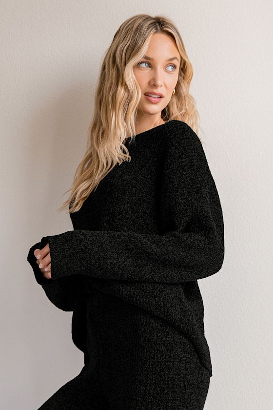 Comfy Cutie Black Chenille Sweater 4