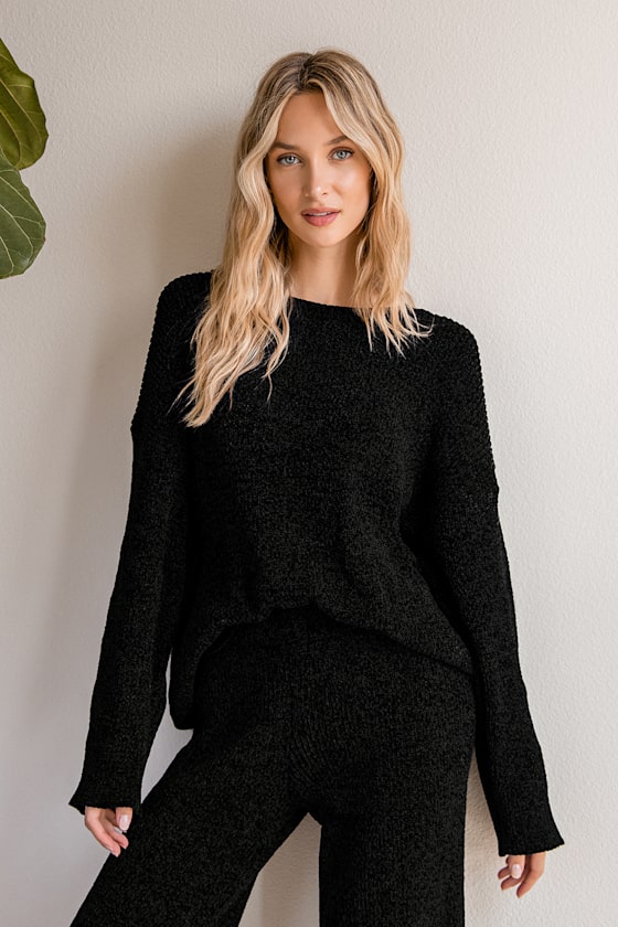 Comfy Cutie Black Chenille Sweater 7
