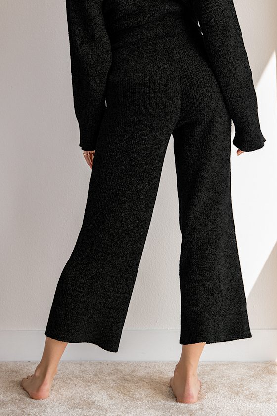 Comfy Cutie Black Chenille Sweater Pants 4