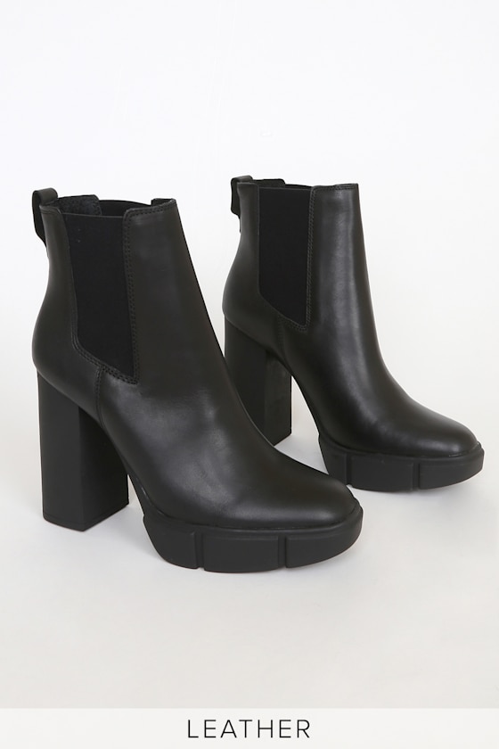vetements leather platform ankle boots