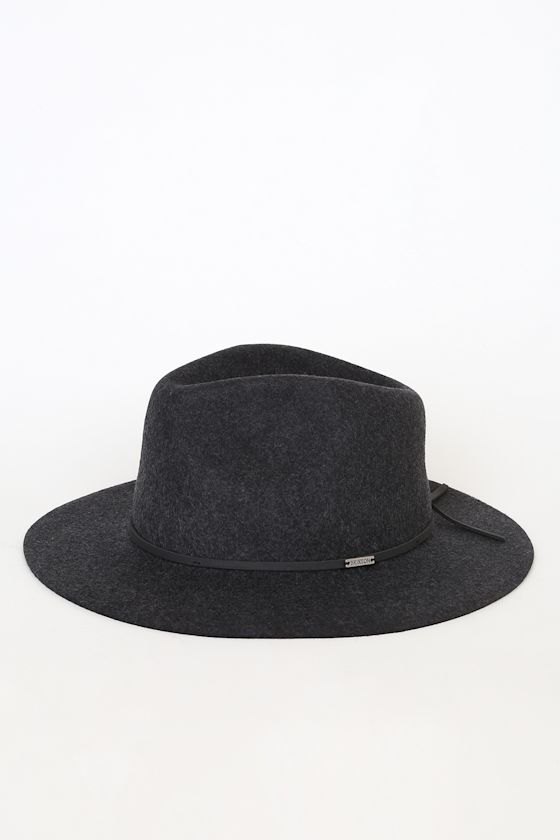 Wesley Heather Black Wool Fedora Hat