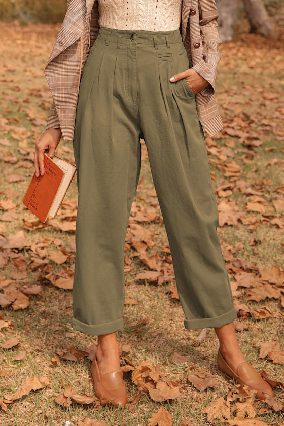 olive green trouser pants