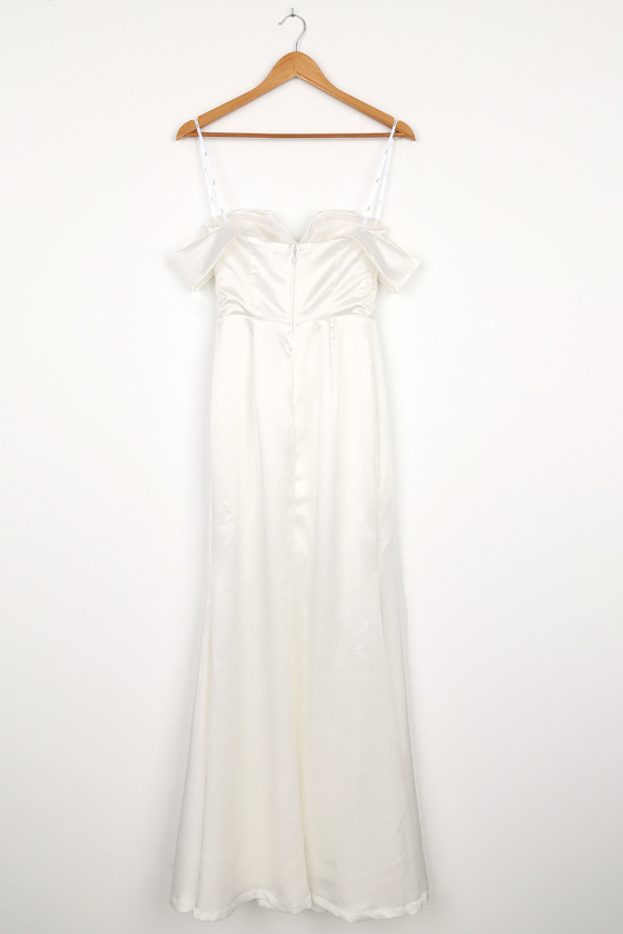 white satin dress maxi