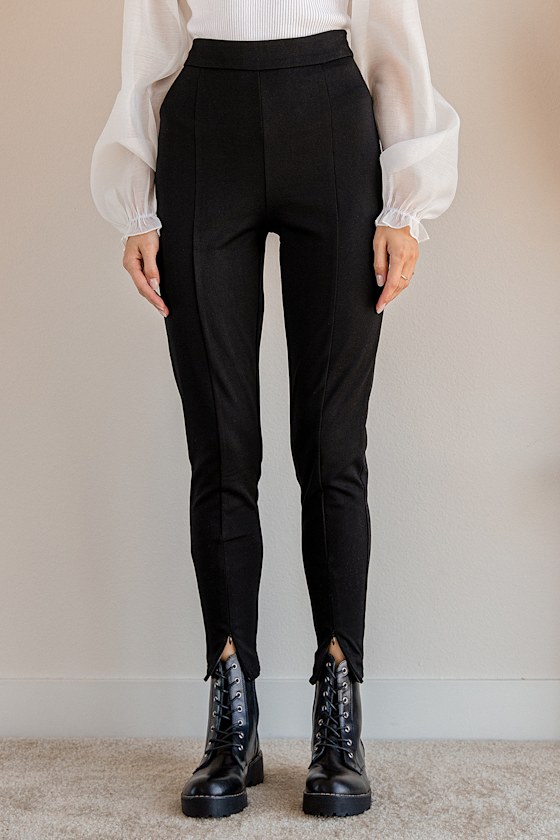 black trouser with white side stripe