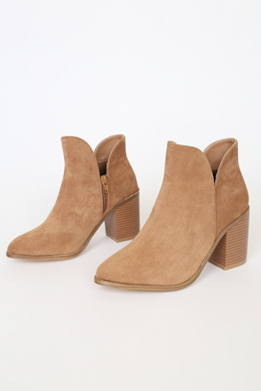 Chic Tan Suede Ankle Boots Regina Ankle - Women main image 3