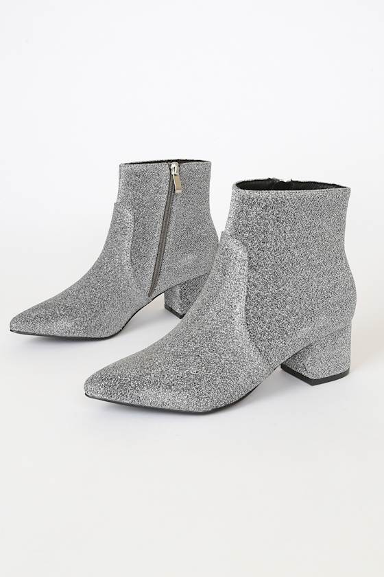 ladies silver booties