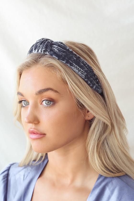 Navy Blue Headband Velvet Headband Knotted Headband Lulus