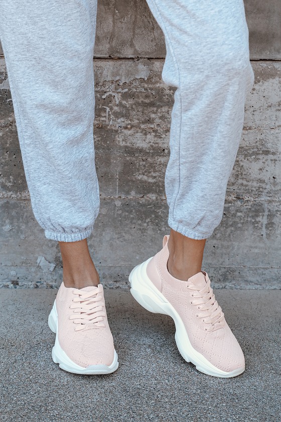 pink knit sneakers