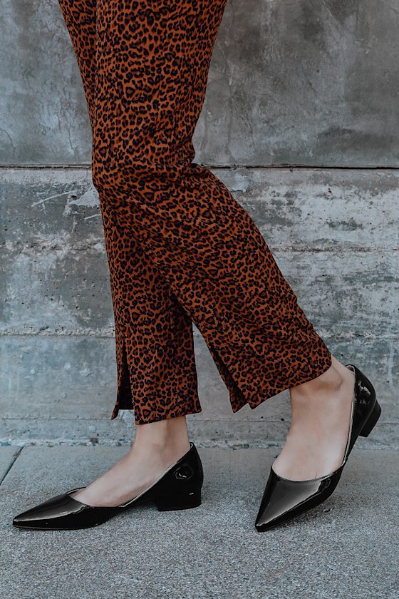 Bebo Emerson-1 Black Patent - D'Orsay Flats - Faux Leather Flats - Lulus