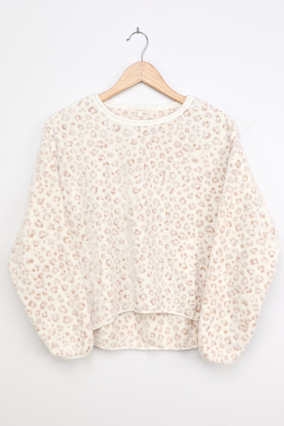 Z Supply Frosted Plush - Teddy Sweater - Leopard Print Pullover - Lulus