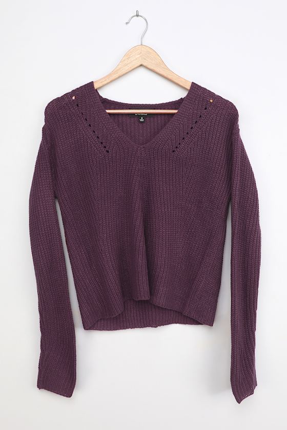 Cute Purple Sweater Knit Sweater Cozy Sweater Lulus
