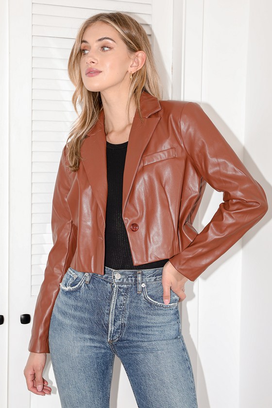 Ladies Cropped Leather Motorcycle Jacket #L200 - Jamin Leather®