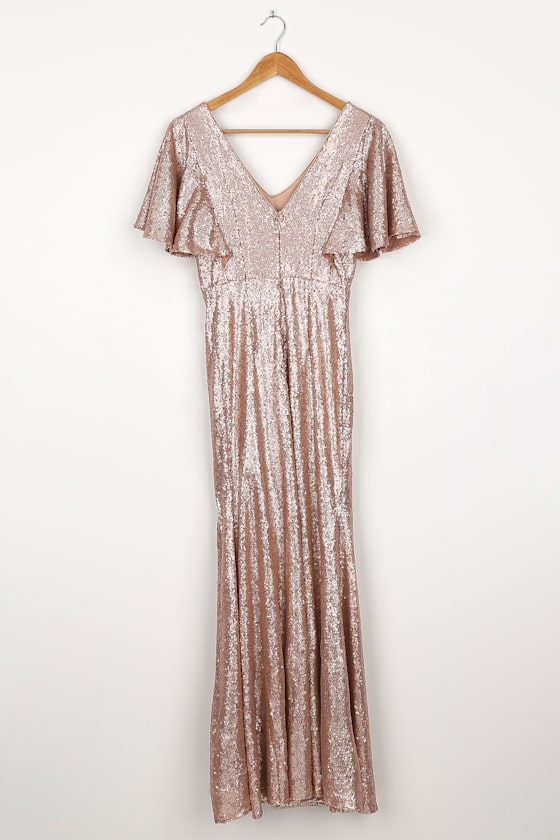 Bridgerton Pastel Dusty Rose Silk Maxi - ALMX11 main image 1