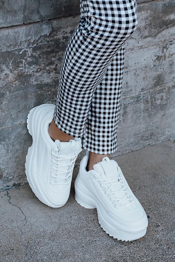 trendy platform sneakers