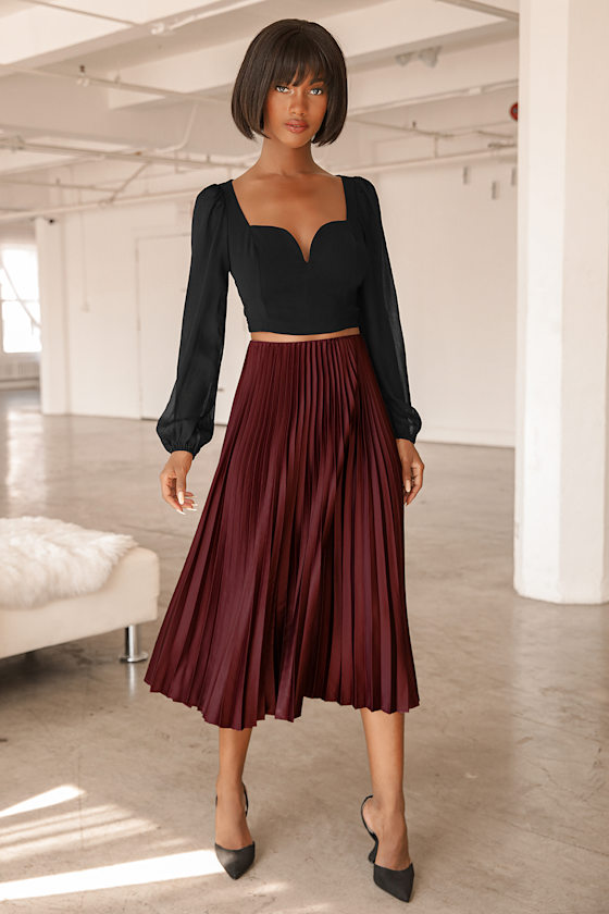Say it Again Black Tie-Back Long Sleeve Crop Top 6