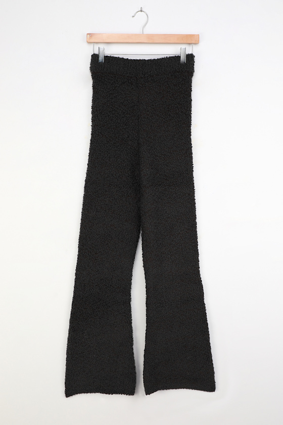 black fuzzy pants