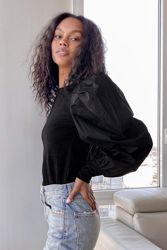 Endless Inspiration Black Long Puff Sleeve Top 4