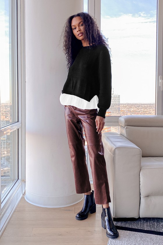 Faux layered hotsell sweater