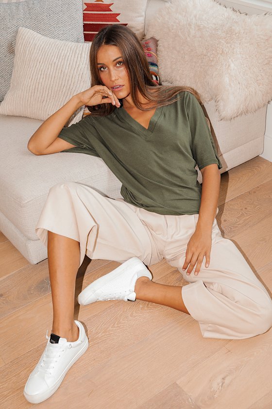 oversized olive green t shirt