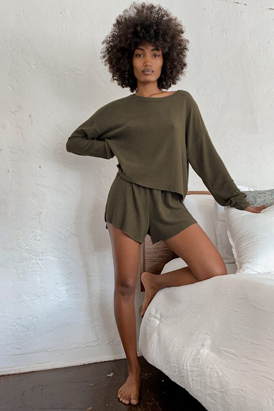 Olive green pajamas Clearance