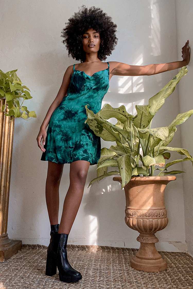 hunter green slip dress Toobydoo Eliza Dress – BAILEY BERRY main image 0