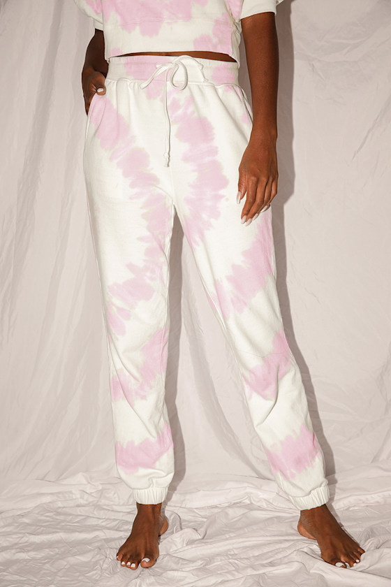 Cute Tie-Dye Joggers - Pink Joggers - Two-Piece Lounge Set - Lulus